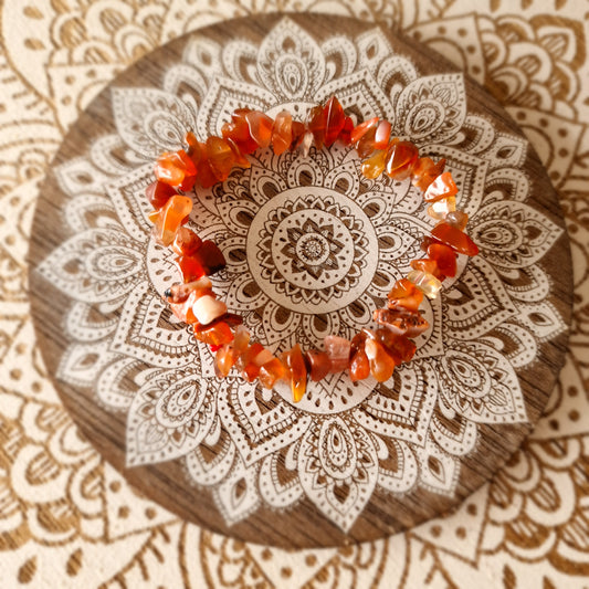 Pulsera de Chips de Carneola ~ Energía Vital y Confianza Interior