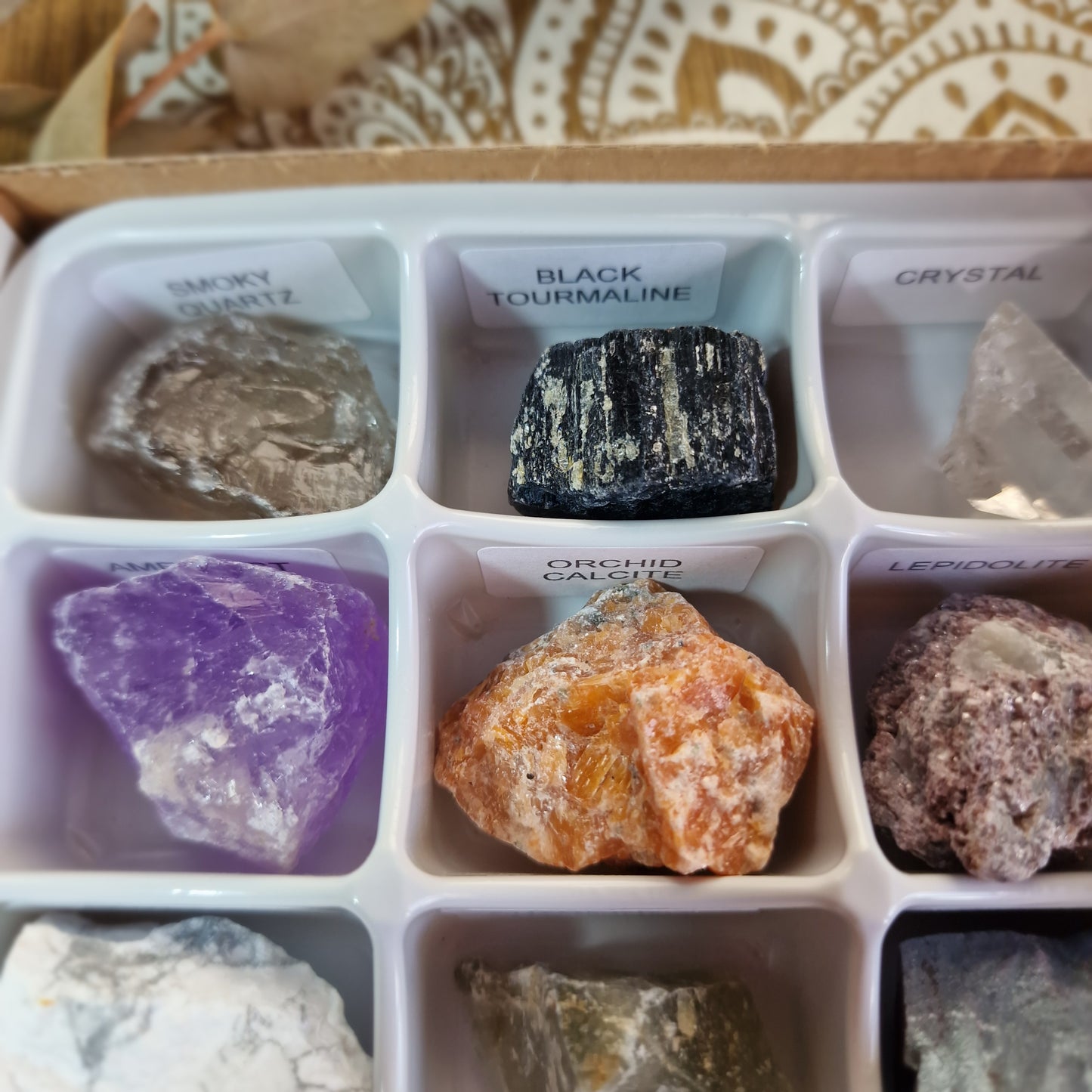 Caja de 24 piedras masivas ~ Colección de minerales naturales