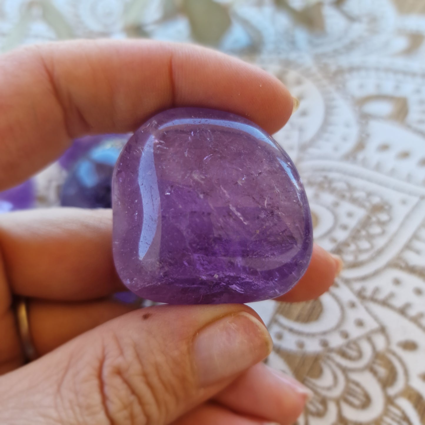 Piedra Rodada de Amatista ~ Calma y Conexión Espiritual