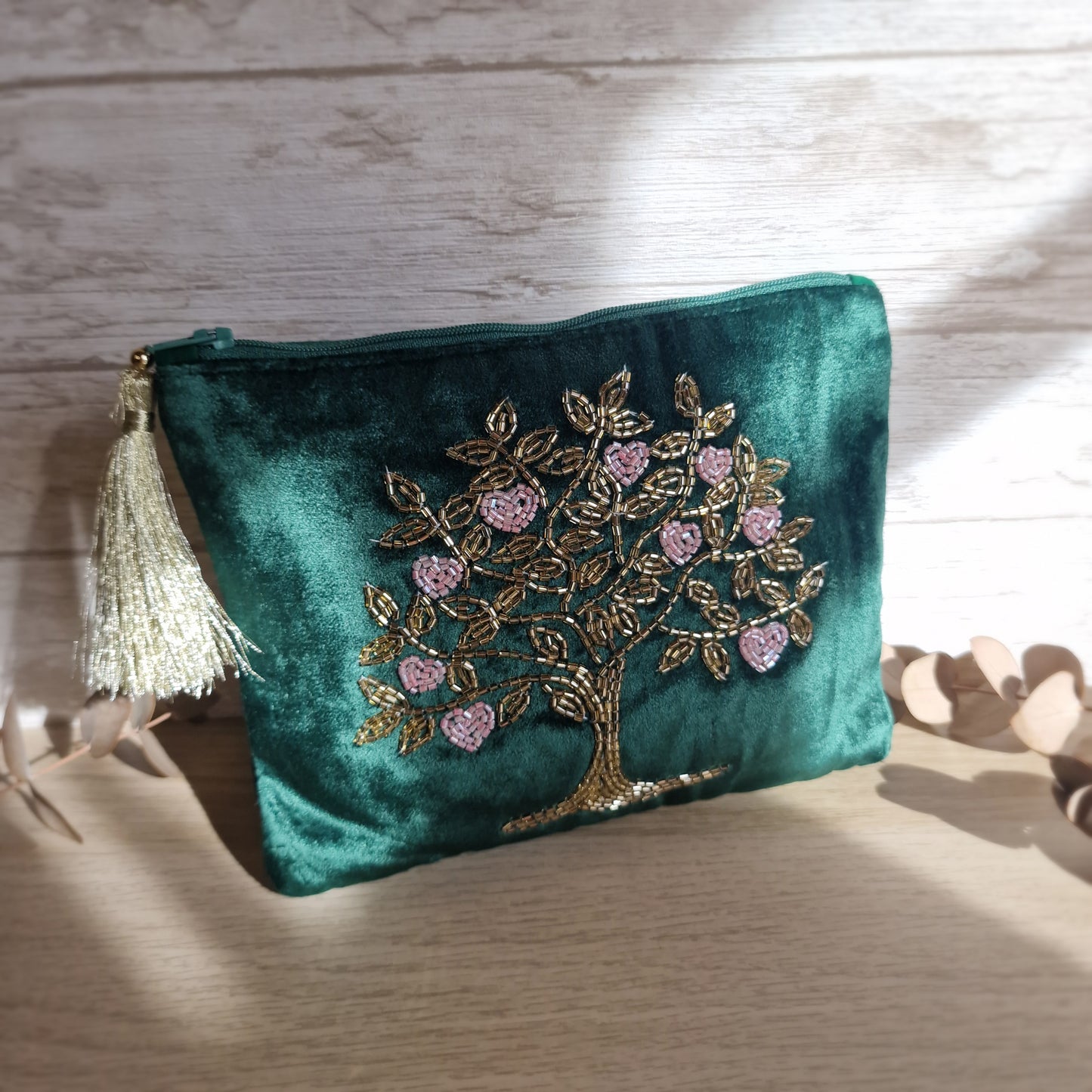 🌳 Neceser de Terciopelo ÁRBOL DE LA VIDA ~ Armonía y Crecimiento Interior