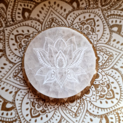 Base de Selenita ~ Flor de Loto (10cm)