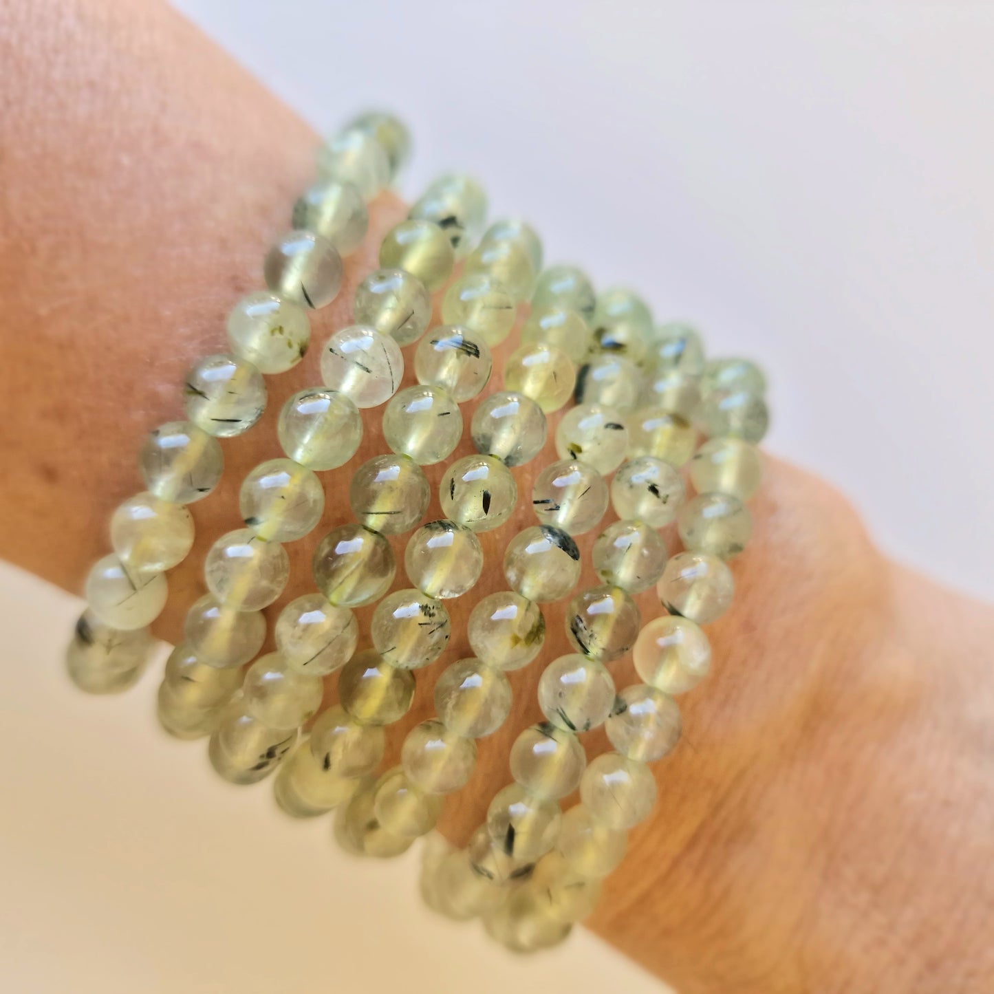 Pulsera de Prehnita ( 6 mm) | Piedra del Sanador