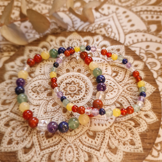 Pulsera 7 Chakras ~ Equilibrio y Energía ~ 4 y 6 mm