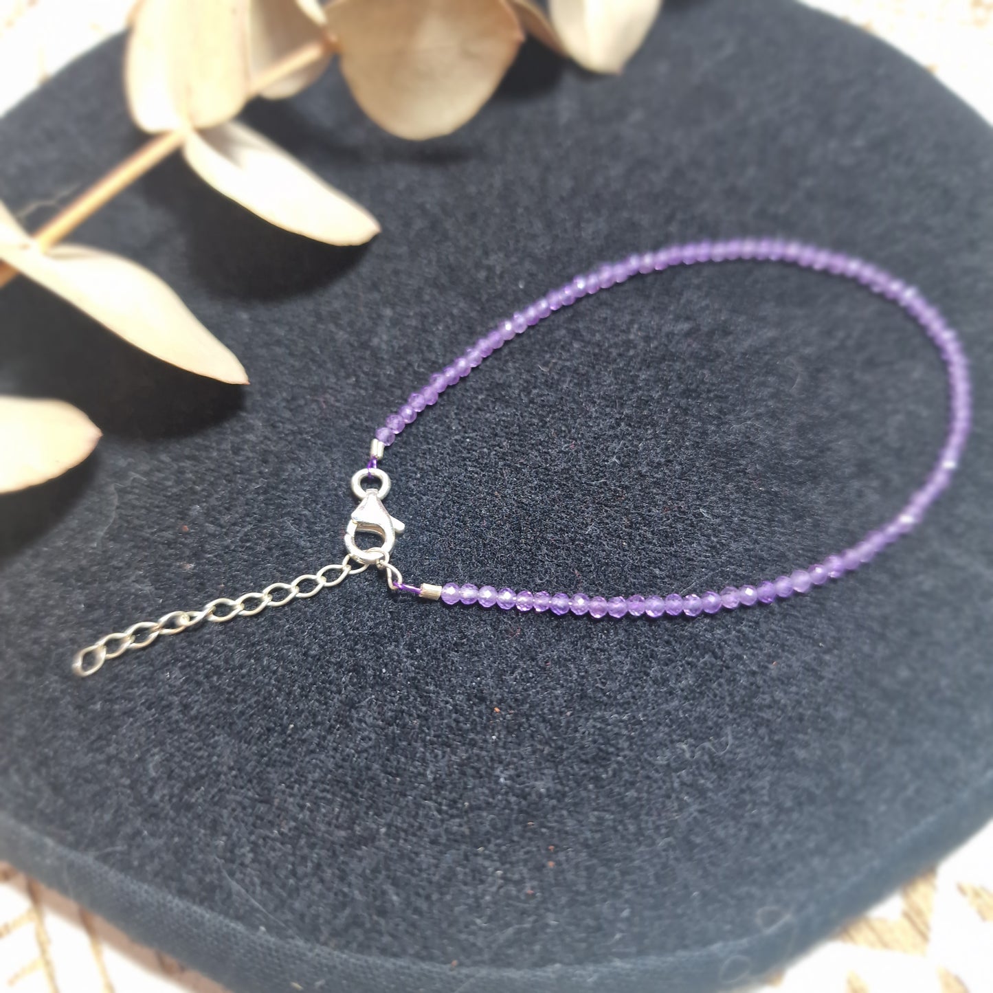 ✨ Pulsera de Amatista Facetada con Plata de Ley ~ Calma y Claridad Interior en Cada Detalle