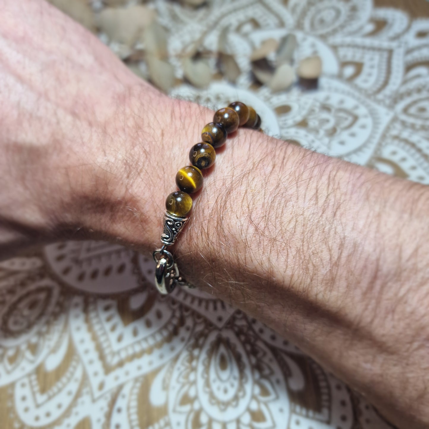 Pulsera de Hombre de Ojo de Tigre – Protección y Fuerza Interior