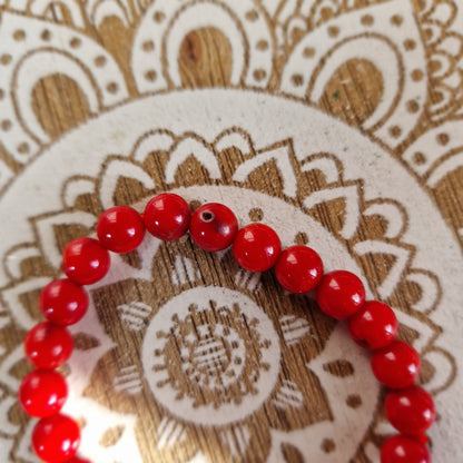 Pulsera de Coral Bambú ~ Impulso Vital ~ 4, 6 y 8mm. (Teñido)