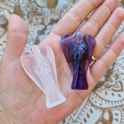 Ángel de Amatista, Selenita, Cuarzo Rosa o Angelita ~ Protección y guía espiritual