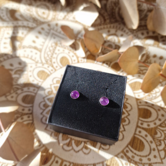 Pendientes de Amatista en Plata ~ Calma y claridad interior