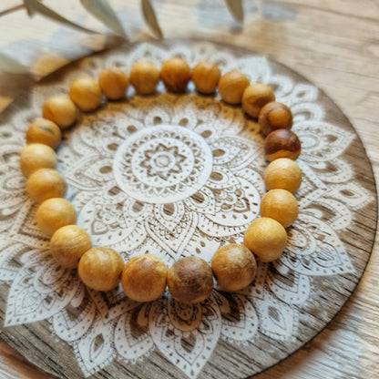Pulsera de Palo Santo 10mm.( Talla L) Madera sagrada
