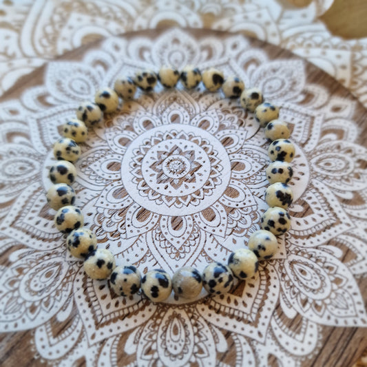 Pulsera de Jaspe Dálmata 6mm ~ Protección, alegría y energía positiva