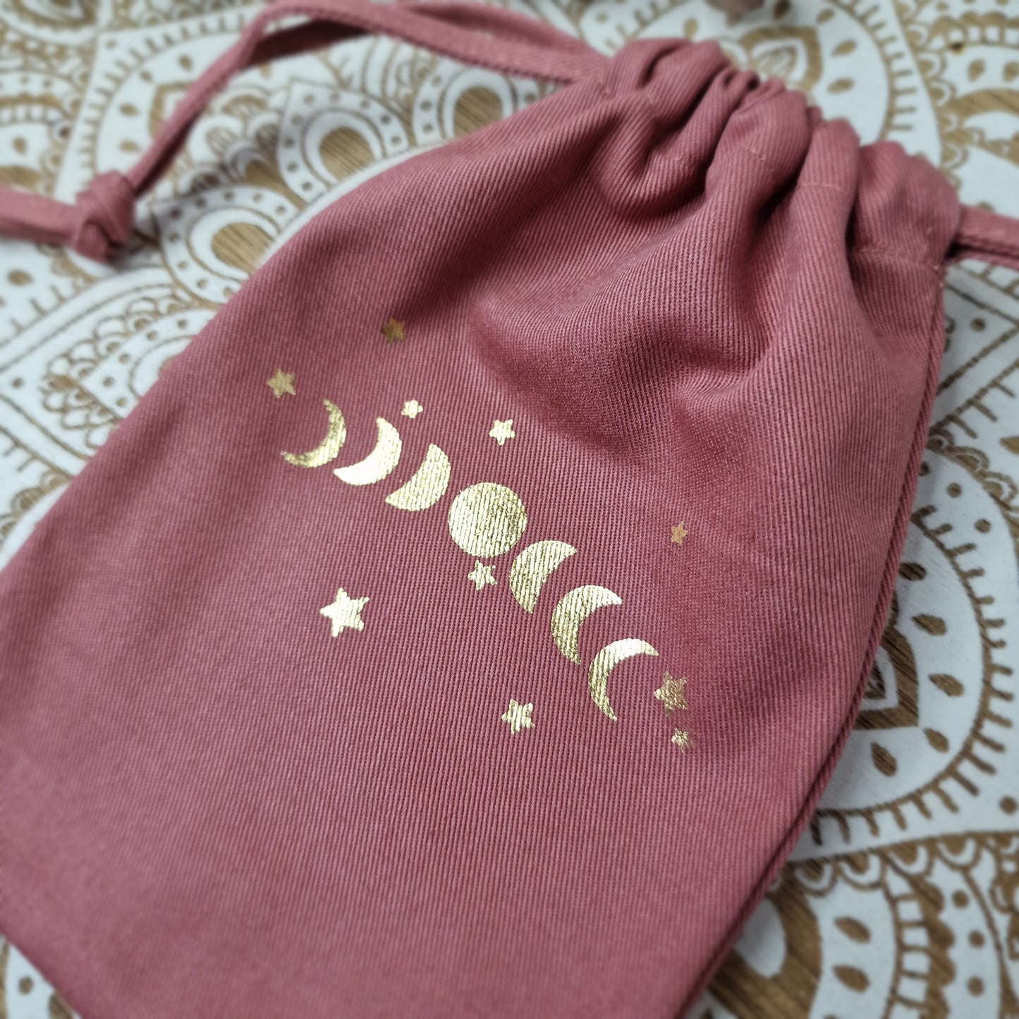 Bolsa de Algodón Orgánico con Fases Lunares ~ Intuición y Ciclos