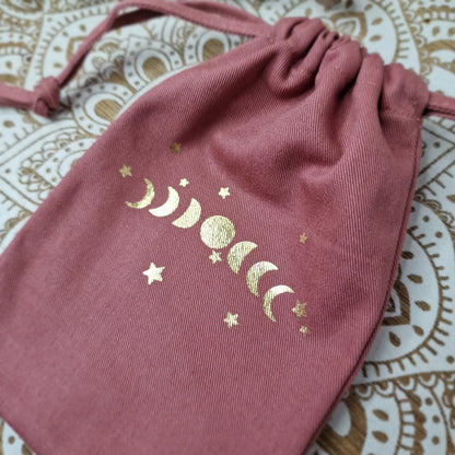 Bolsa de Algodón Orgánico con Fases Lunares ~ Intuición y Ciclos