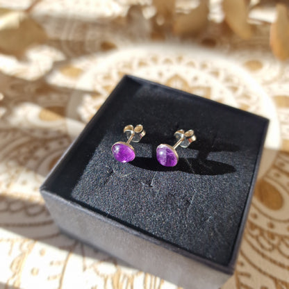 Pendientes de Amatista en Plata ~ Calma y claridad interior
