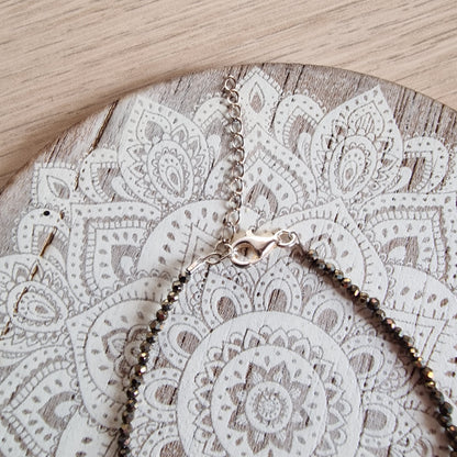 ✨ Pulsera de Pirita Facetada con Plata de Ley ~ Abundancia y Confianza en Cada Detalle
