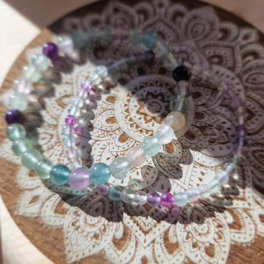 Pulsera Fluorita ~ Claridad Mental y Equilibrio Energético ~ 4 y 6 mm