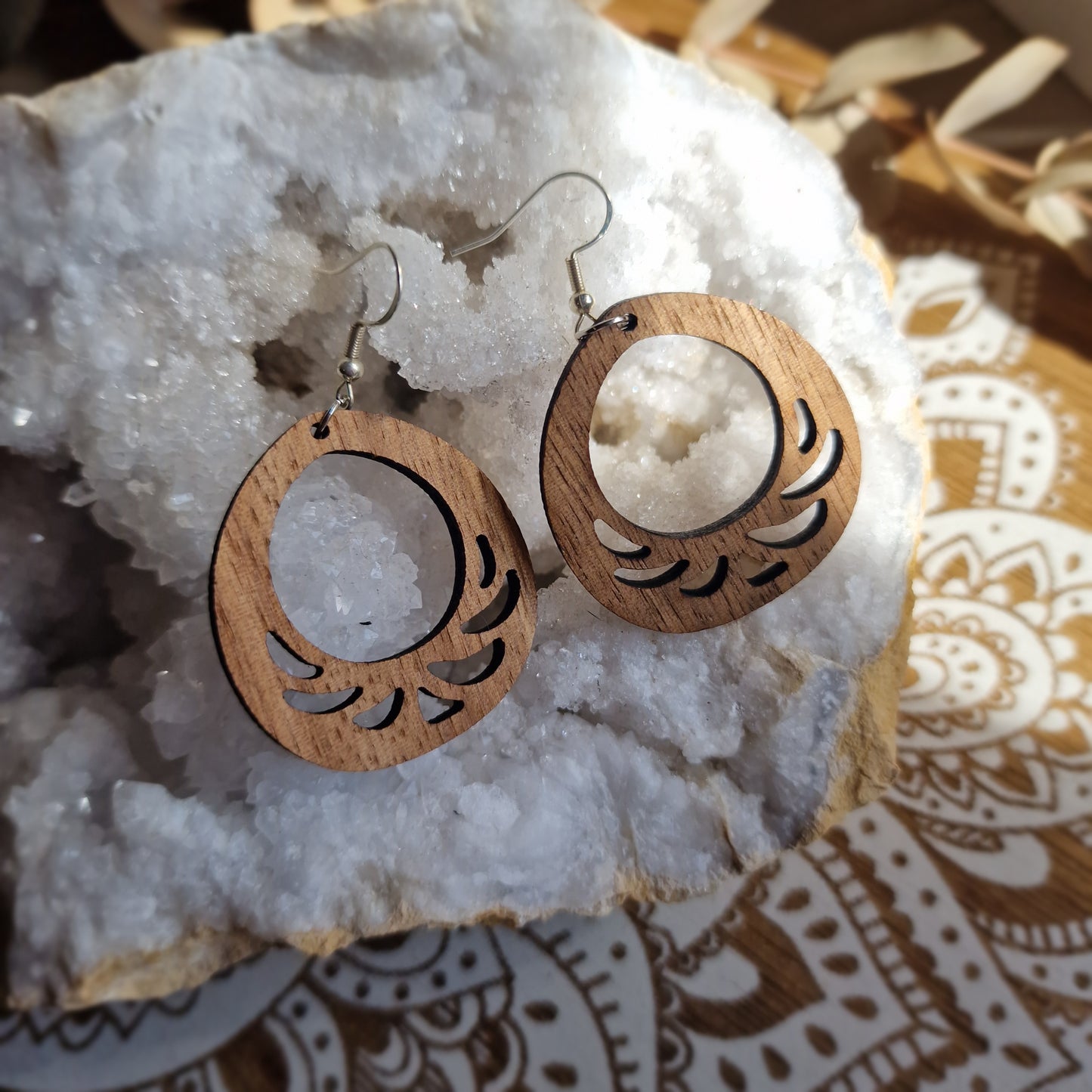 Pendientes "Nature" (Nogal y plata)