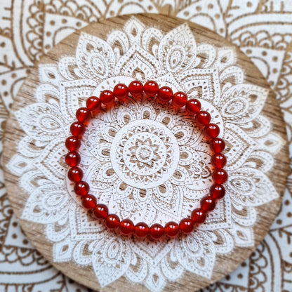 Pulsera de Cornalina/Carneola ~ Vitalidad y Confianza ~ 4, 6 y 8 mm