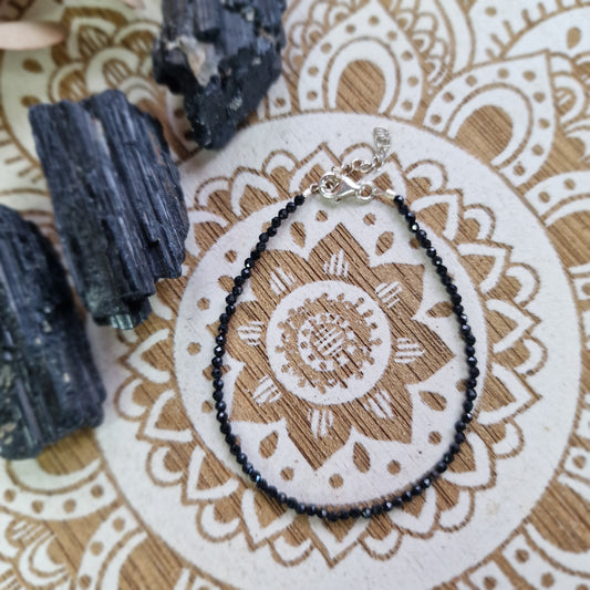 ✨ Pulsera deTurmalina Facetada con Plata de Ley ~ Protección y Equilibrio Interior