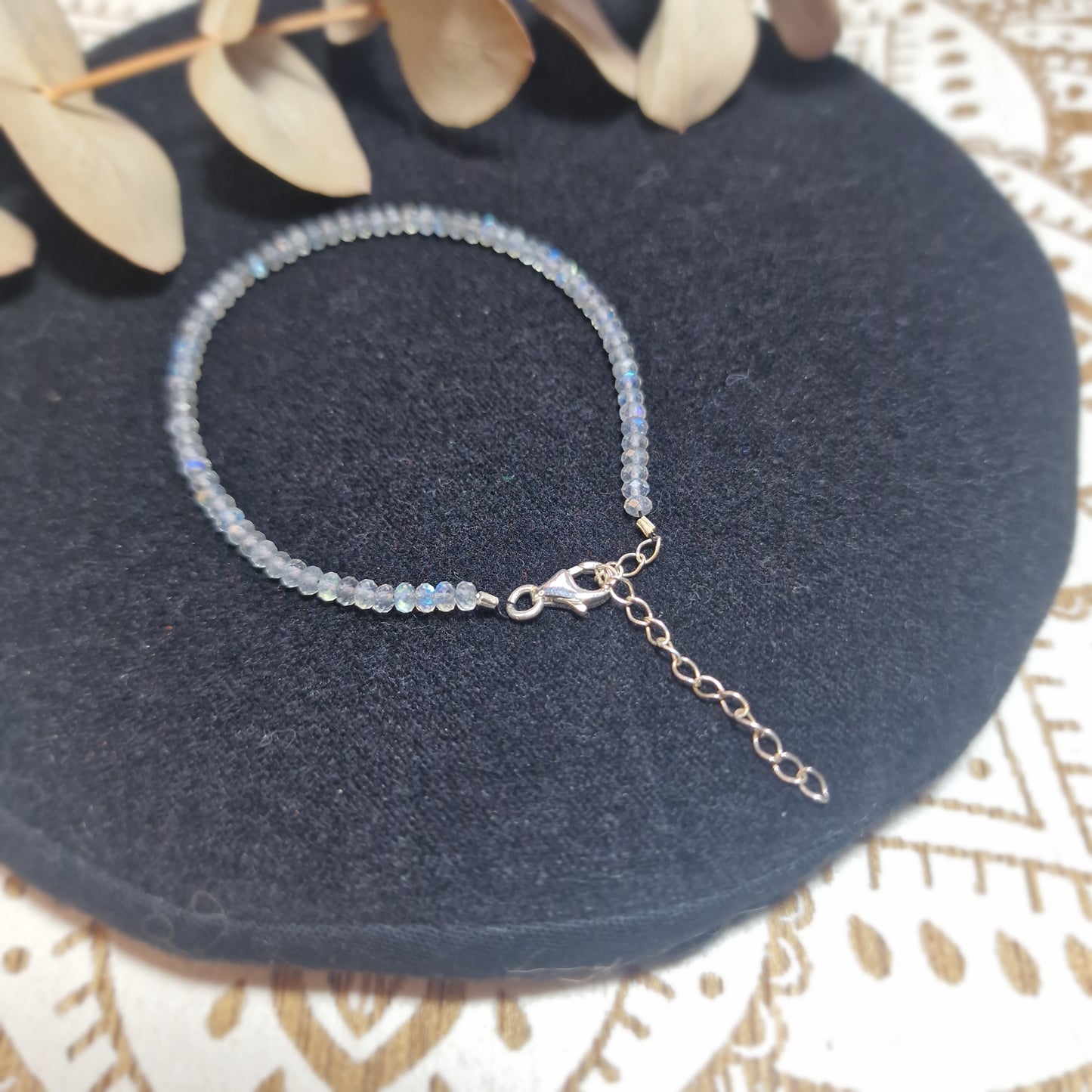 ✨ Pulsera de Labradorita Facetada con Plata de Ley ~ Intuición y Protección Consciente