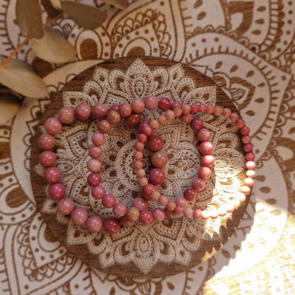 Pulsera Rodonita ~  Sanación emocional y equilibrio ~  4, 6 y 8 mm