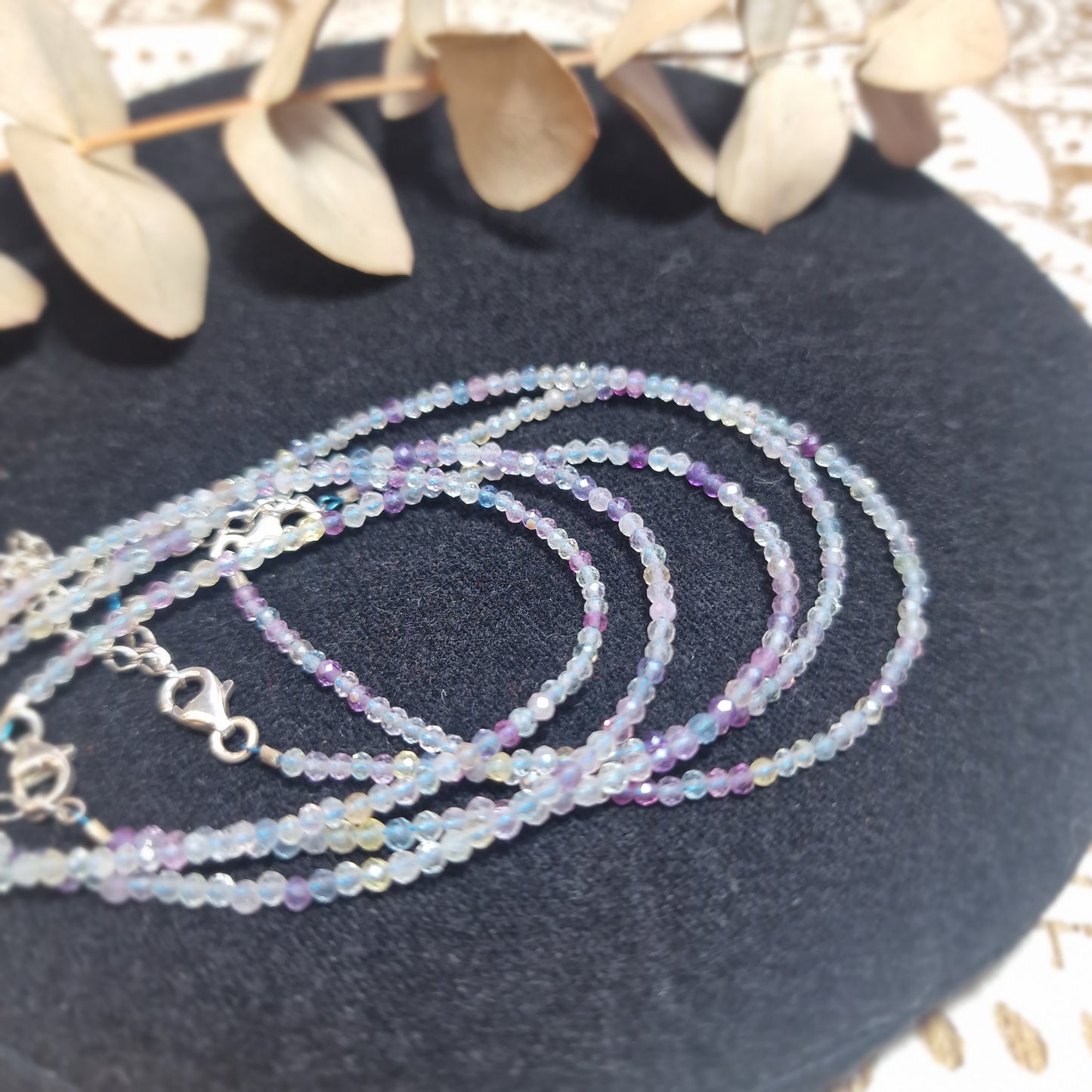 ✨ Pulsera de Fluorita Facetada con Plata de Ley ~ Claridad Mental y Equilibrio Interior