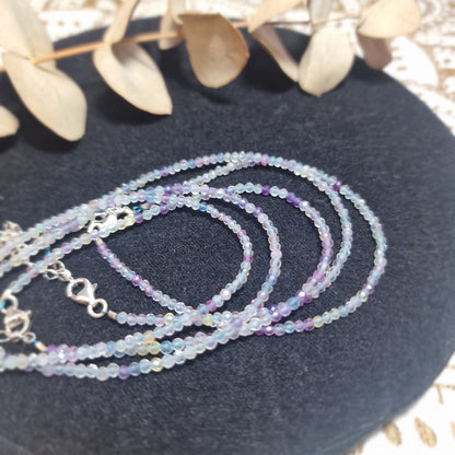 ✨ Pulsera de Fluorita Facetada con Plata de Ley ~ Claridad Mental y Equilibrio Interior