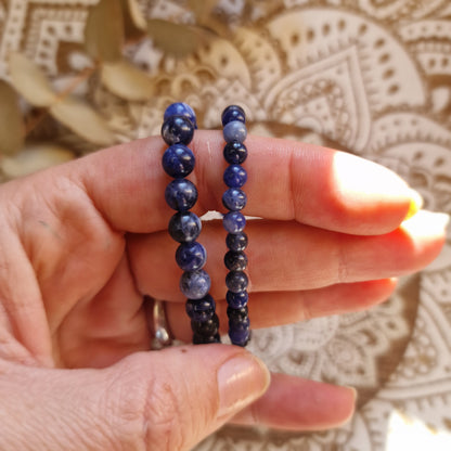 Pulsera Sodalita ~ Claridad Mental ~ 4 y 6 mm