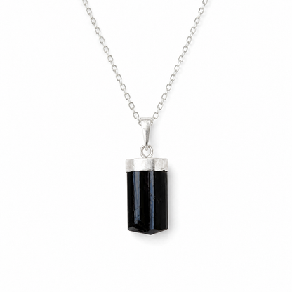 Colgante de Turmalina Negra en Plata de Ley